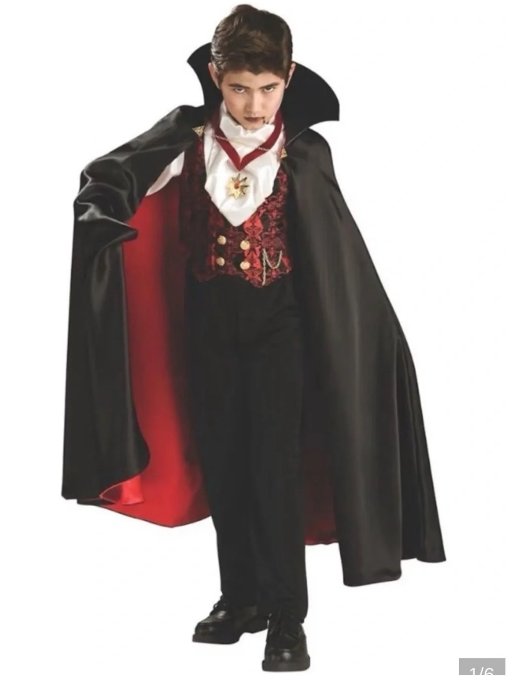 Classic Kids Vampire Costume - Black & Red